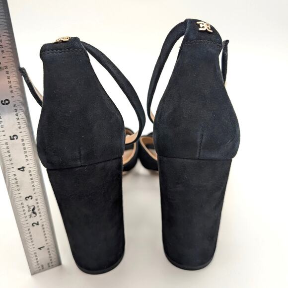 Sam Edelman Yancy Ankle Strap Block Heel Sandals Women's Black Size US10 EU41 - Picture 4 of 9
